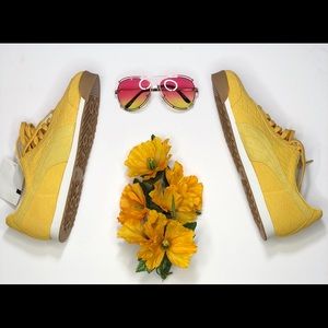 Puma Roma Embossed Snapdragon Sneakers in Mustard